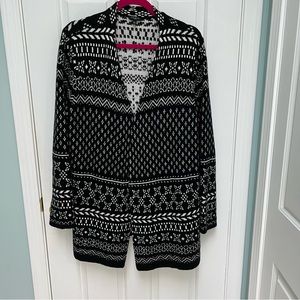 Talbots cardigan size Petite XL   Classic Fair Isle pattern in black and white.